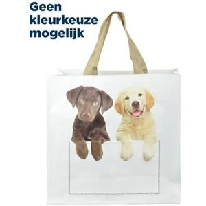 Shoppingbag kiekeboe hond / kat assorti (40X14X40 CM)