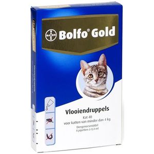 Bolfo Gold Kat Vlooiendruppels - 40 4 Pipetten