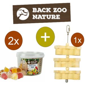 Back Zoo Nature Fruitkuipjes Mix 100 - Vogelsnack - Inclusief Foerageerhouder - Foerageren