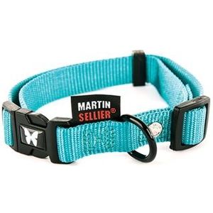 Martin Sellier Halsband Nylon Turquoise Verstelbaar