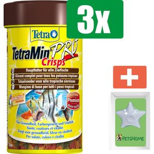 Tetra Tetramin crisps 250 ml - 3 stuks - Vissenvoer - Aquarium - Inclusief PetsHome Zuurstofsteen