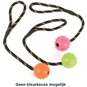 Happy Pet Tough Toys Rubber Bal Aan Werptouw LARGE 22X6X6 CM