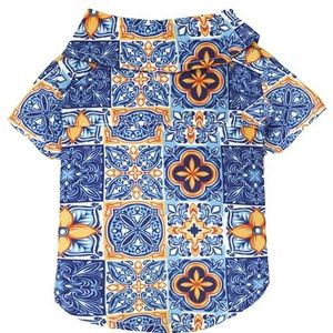 Croci T-Shirt Hond Maioliche Blauw / Geel