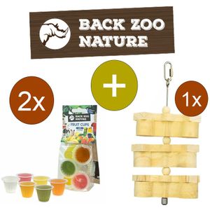 Back Zoo Nature Fruitkuipjes Mix 9 - Vogelsnack - Inclusief Foerageerhouder - Foerageren