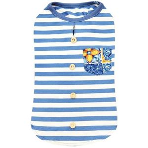 Croci T-Shirt Hond Top Maioliche Gestreept Blauw / Wit