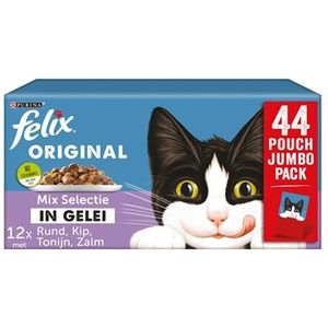 Felix Pouch Original In Gelei Mix Box Rund / Kip / Tonijn / Zalm 44X85 GR