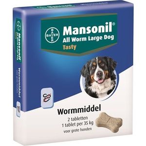 Mansonil Grote Hond All Worm Tasty Tabletten 2 ST