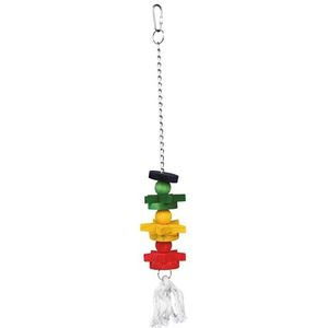 Trixie vogelspeelgoed aan ketting met touw / hout meerkleurig (30 CM)