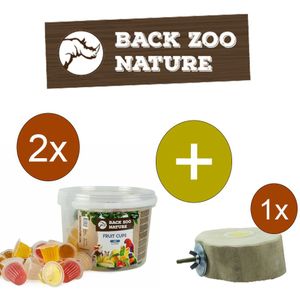 Back Zoo Nature Fruitkuipjes Mix 100 - Vogelsnack - Inclusief houder