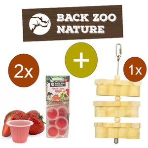 Back Zoo Nature Fruitkuipjes Aardbei - Vogelsnack - Inclusief Foerageerhouder - Foerageren