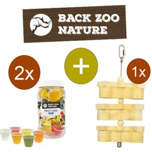 Back Zoo Nature Fruitkuipjes Mix 24 - Vogelsnack - Inclusief Foerageerhouder - Foerageren