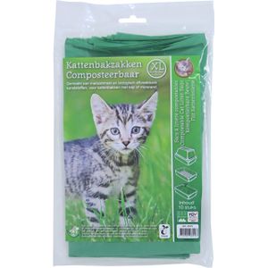 Boon kattenbakzak composteerbaar, groen XL pak a 10 stuks