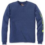 Shirt Carhartt Men Sleeve Logo L/S Deep Blue Indigo-M