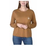 Carhartt - Longsleeve - Bruin - Katoenmix/Tencel - Lichtgewicht met Borstzak