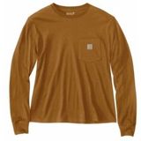 Carhartt - Longsleeve - Bruin - Katoenmix/Tencel - Lichtgewicht met Borstzak