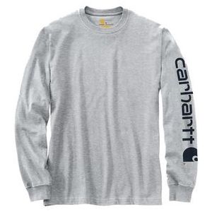 Shirt Carhartt Men Sleeve Logo L/S Heather Grey-XL