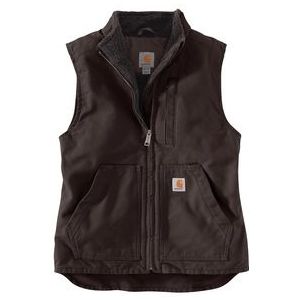 Bodywarmer Carhartt Women Sherpa Lined Mock Neck Vest Dark Brown-XS