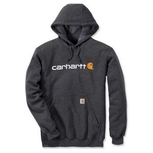 Trui Carhartt Men Signature Logo Hooded Sweatshirt Carbon Heather-XS