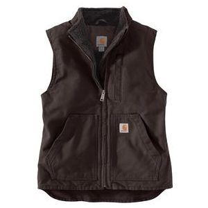 Bodywarmer Carhartt Women Sherpa Lined Mock Neck Vest Dark Brown-XL