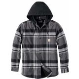 Overhemd Carhartt Men Flannel Sherpa Lined Hooded Black-L