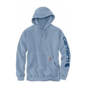 Hoodie Carhartt Men Sleeve Logo Hooded Sweatshirt Neptune/Dew Drop-XL