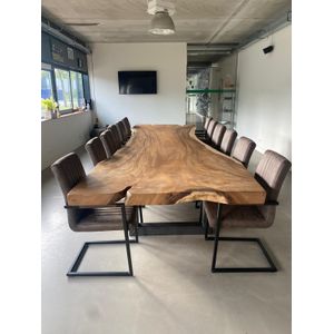 Eettafel Suar Boomstam U-poot Maat 220 cm