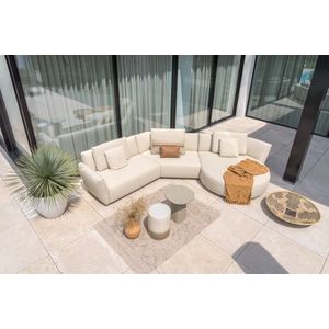 Salina Loungebank Outdoor Bold Beige Maat Voorstaand links - Meton light grey