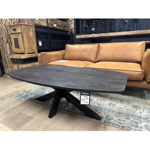 Salontafel Deens Ovaal Zwart Maat 140x70 cm