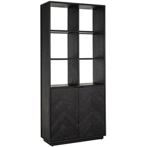 Boekenkast Blackbone brass 2-deuren (Black rustic)