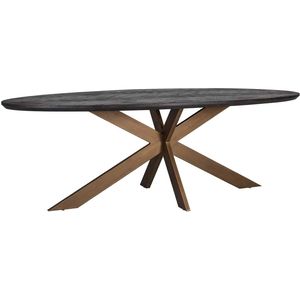 Eettafel Blackbone brass ovaal 230 (Black rustic)