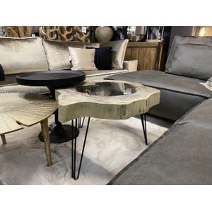 Salontafel Tamarinde met glas