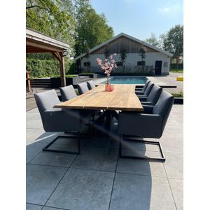 Eettafel Teak Outdoor Inclusief poot  Maat 200x100x77 cm