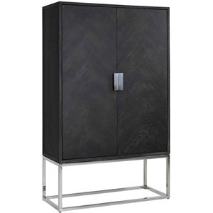 Wandkast Blackbone silver 2-deuren laag (Black rustic)