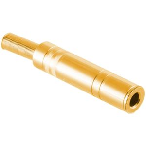 Soldeerbare 6,35mm Mono Jack Connector (v) - Met Grommet - Metaal - Verguld - Goud