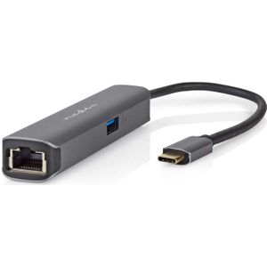 USB-C Multiport Adapter - USB 3.2 Gen 1 - RJ45, USB-A, HDMI - 100W USB-C PD - Antraciet