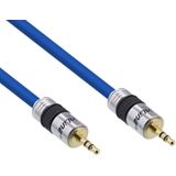 3,5mm Stereo Jack Kabel - Verguld - Premium - 2 meter - Blauw