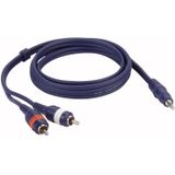 DAP Stereo Tulp (m) - 3,5mm Stereo Jack (m) Kabel - 1,5 meter - Blauw