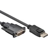 DisplayPort v1.2 naar DVI-D Kabel - 24+1 - Dual Link - Full HD 60Hz - 7,5 meter - Zwart