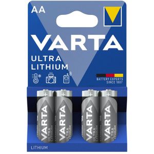 VARTA 4x AA Lithium Batterij - FR6 - 1,5V - 2900mAh - Grijs/Zilver