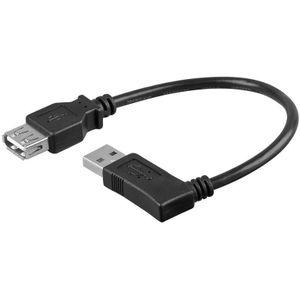 USB 2.0 Verlengkabel Haaks Rechts 0,15m