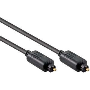 Optische Toslink Kabel - 5mm dik - Verguld - 3 meter - Zwart