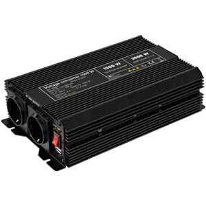 12V naar 230V Gemodificeerde Sinus Spanningsomvormer - 1500W - Premium - Zwart