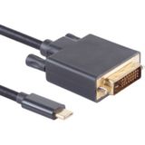 USB-C naar DVI-D Kabel - 24+1 - Dual Link - 4K 30Hz - 1 meter - Zwart