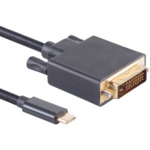 USB-C naar DVI-D Kabel - 24+1 - Dual Link - 4K 30Hz - 1 meter - Zwart