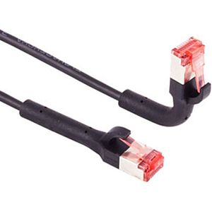 FTP CAT6A 10 Flexline Gigabit Netwerkkabel - CU - Buigbare connector - 0,5 meter - Zwart