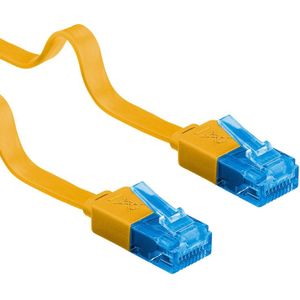 UTP CAT6A 10 Gigabit Netwerkkabel - plat - CU - 2 meter - Geel
