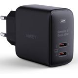 Aukey USB-C Thuislader Voedingsadapter 45W - PD - GaN - Zwart