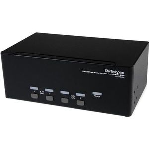 StarTech 4-poort 3x Monitor DVI USB KVM-switch met Audio en USB 2.0-hub
