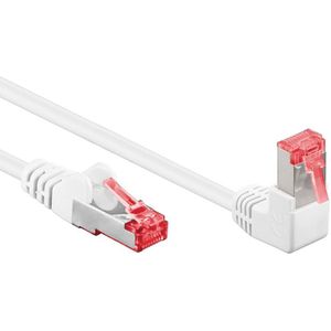 S/FTP CAT6 Gigabit Netwerkkabel - 1 kant haaks - CU - LSZH - 1 meter - Wit