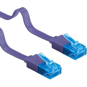 UTP CAT6A 10 Gigabit Netwerkkabel - plat - CU - 1 meter - Paars